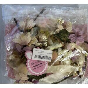 Ever Fairy Handmade Flower Hair Wreath Crown Headband 2 Piece Set Pink Purple